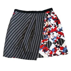 Peter Pilotto skirt contrasting abstract faux wrap sz 10 target collaboration